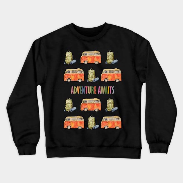 Adventure Awaits Crewneck Sweatshirt by Ala Lopatniov